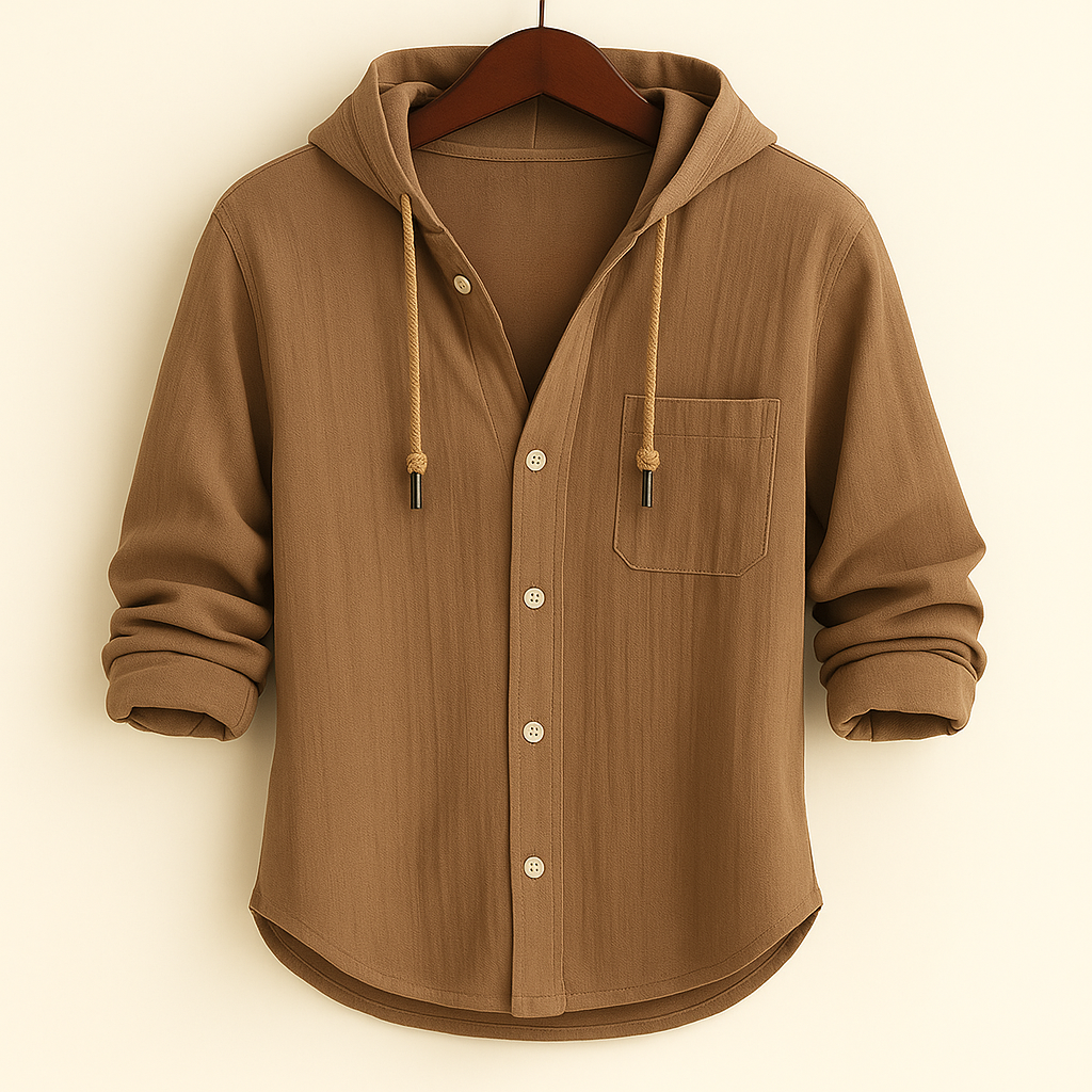 CARTER & HAYES™ | LUXURY SHIRT IN SOFT COTTON WITH HOOD