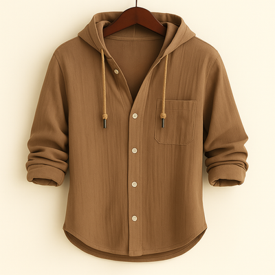 CARTER & HAYES™ | LUXURY SHIRT IN SOFT COTTON WITH HOOD