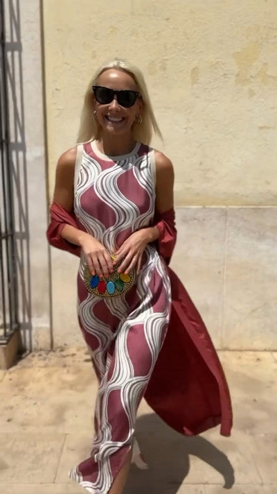 Isolda | Elegant long dress with matching shawl