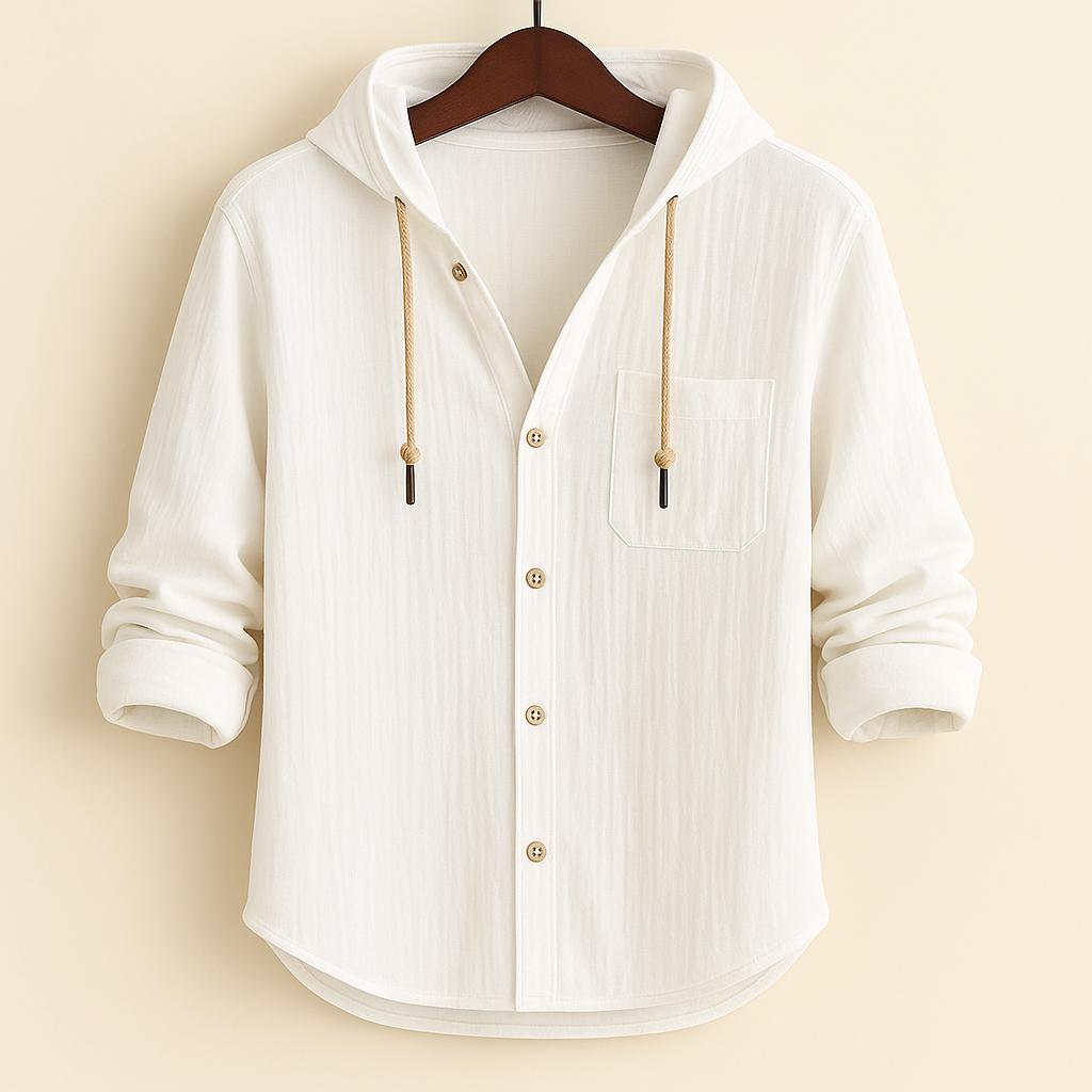 CARTER & HAYES™ | LUXURY SHIRT IN SOFT COTTON WITH HOOD