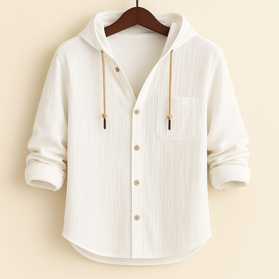 CARTER & HAYES™ | LUXURY SHIRT IN SOFT COTTON WITH HOOD