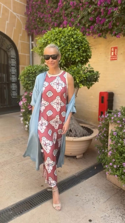 Amethyst | Elegant long dress with matching shawl