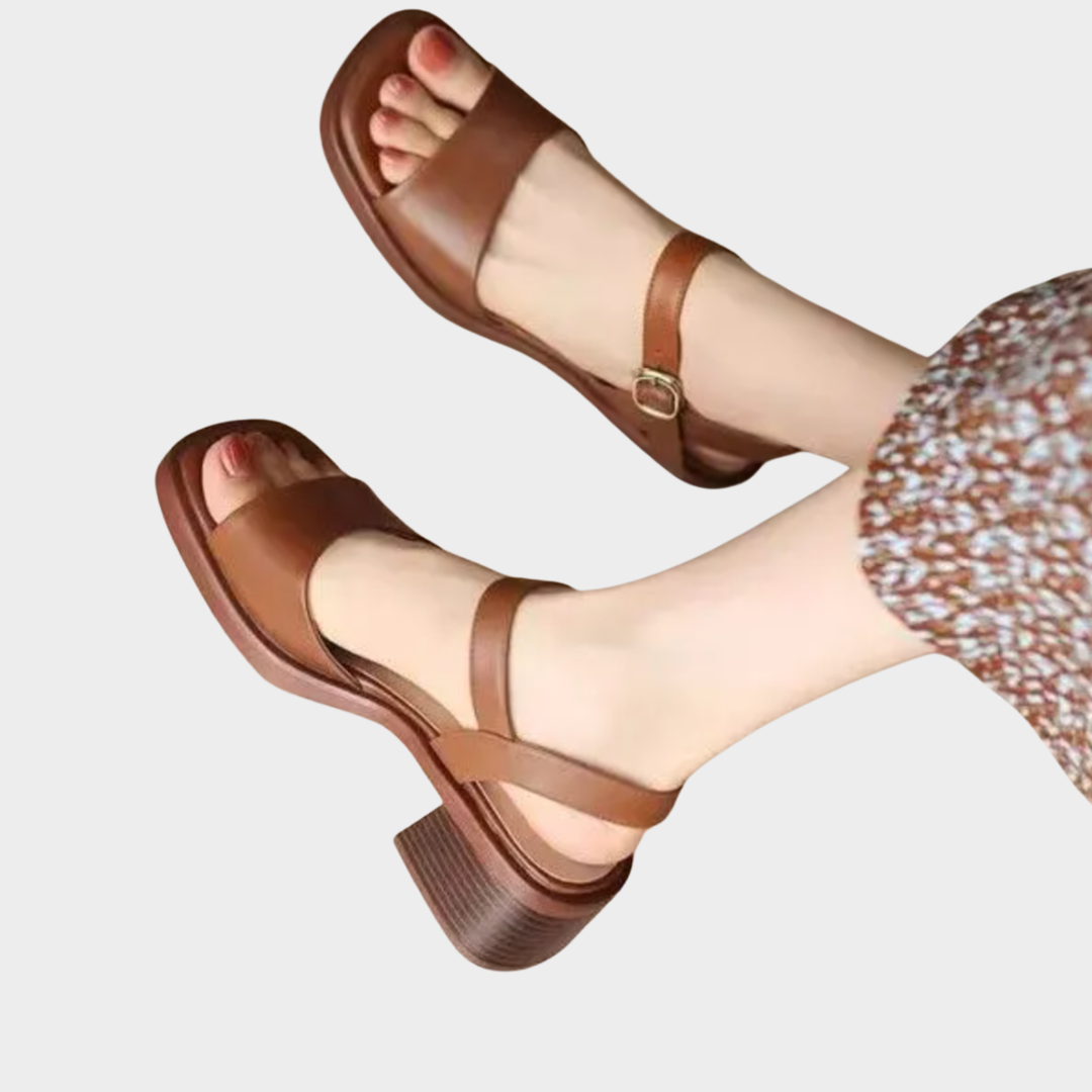 Celina | Neutral Tones Low block heel sandals