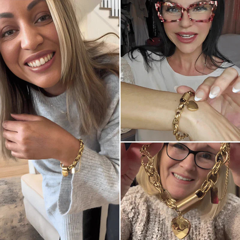 Chunky Heartened Bracelet | Gold