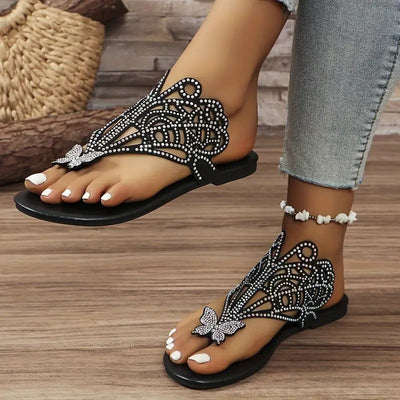 EVELYN | SEQUIENCED BUTTERFLY SANDALS
