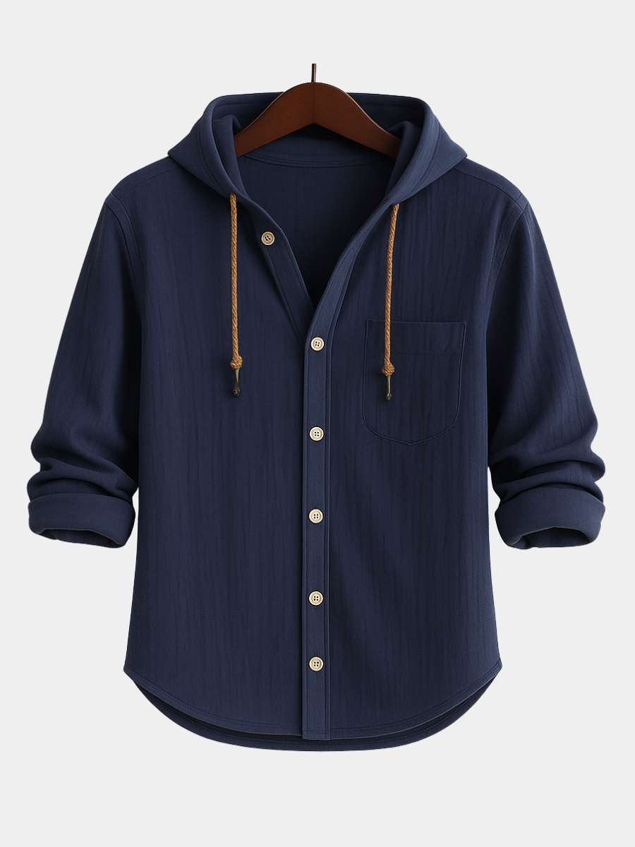CARTER & HAYES™ | LUXURY SHIRT IN SOFT COTTON WITH HOOD