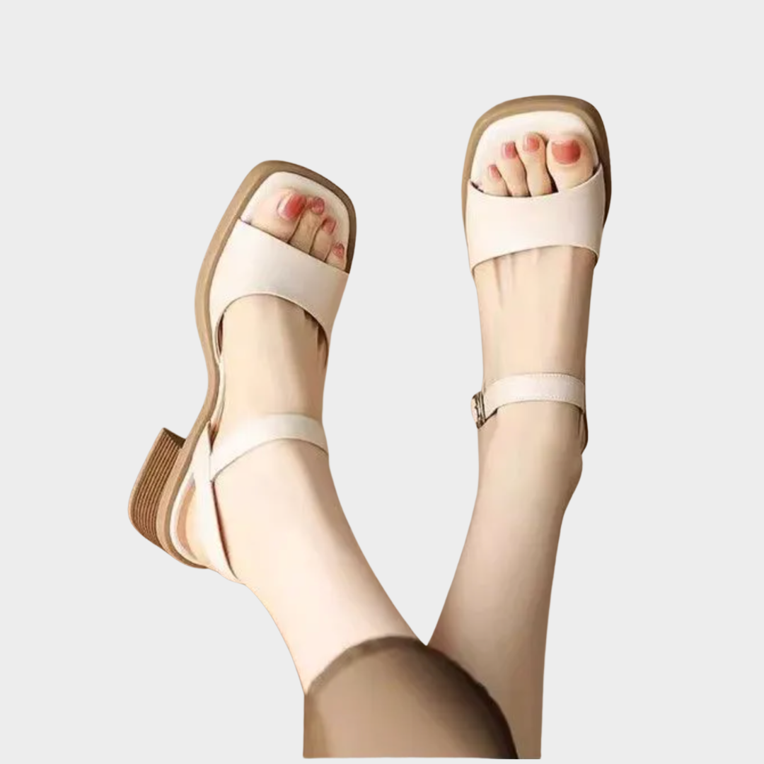 Celina | Neutral Tones Low block heel sandals