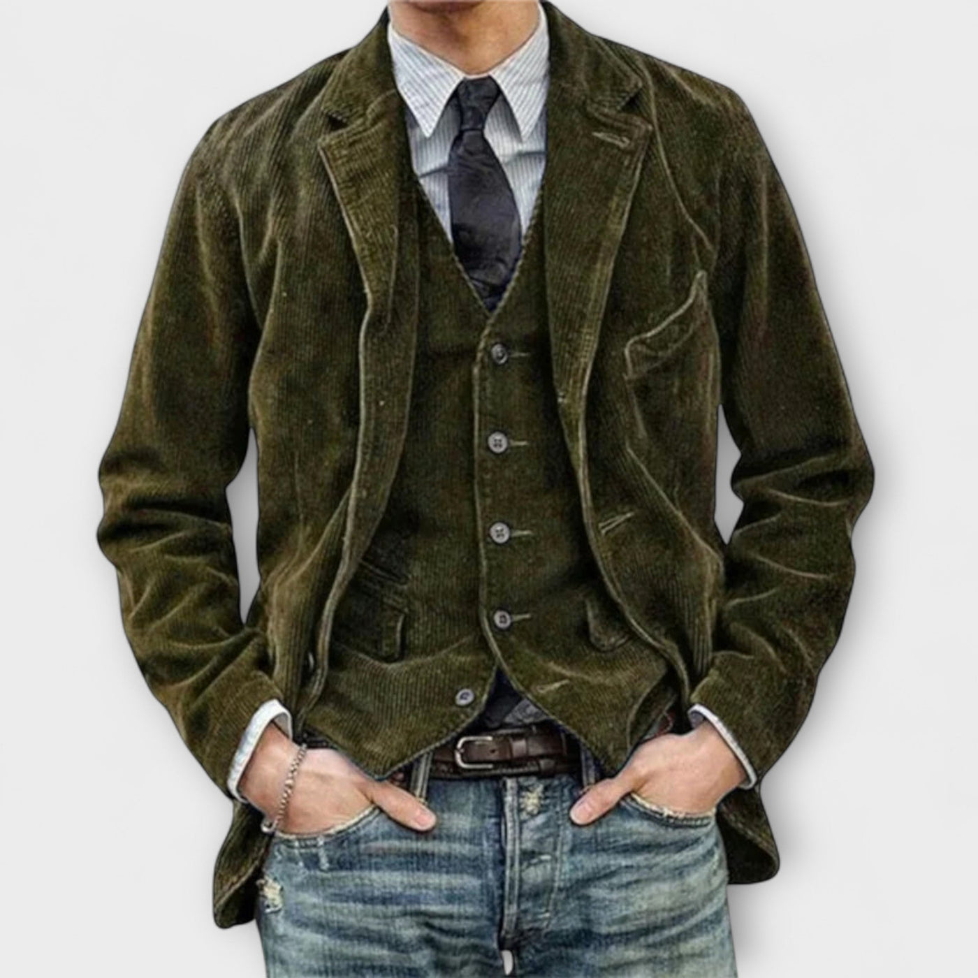 **Sebastian | Tailored Suit Jacket & Waistcoat Ensemble**