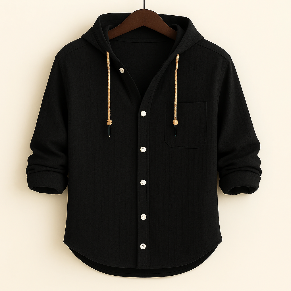 CARTER & HAYES™ | LUXURY SHIRT IN SOFT COTTON WITH HOOD