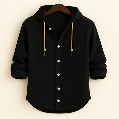 CARTER & HAYES™ | LUXURY SHIRT IN SOFT COTTON WITH HOOD