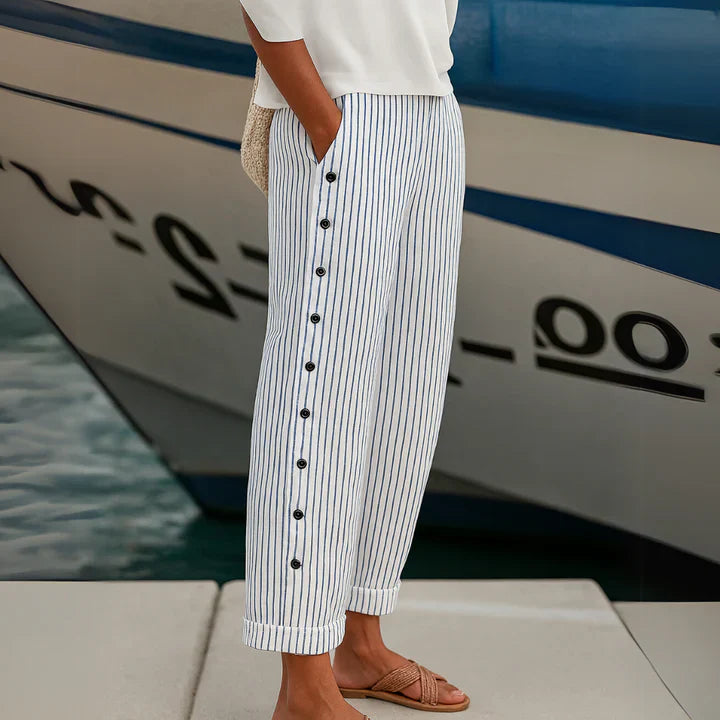 AISLA | COMFORTABLE STRIPED CASUAL PANTS