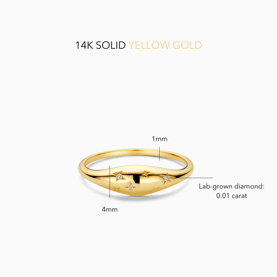 Dome Diamond Ring | Gold