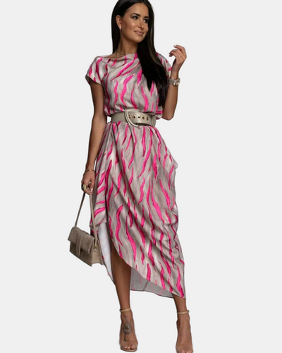 CHARMIE | ASSYMETRICAL SATIN DRESS