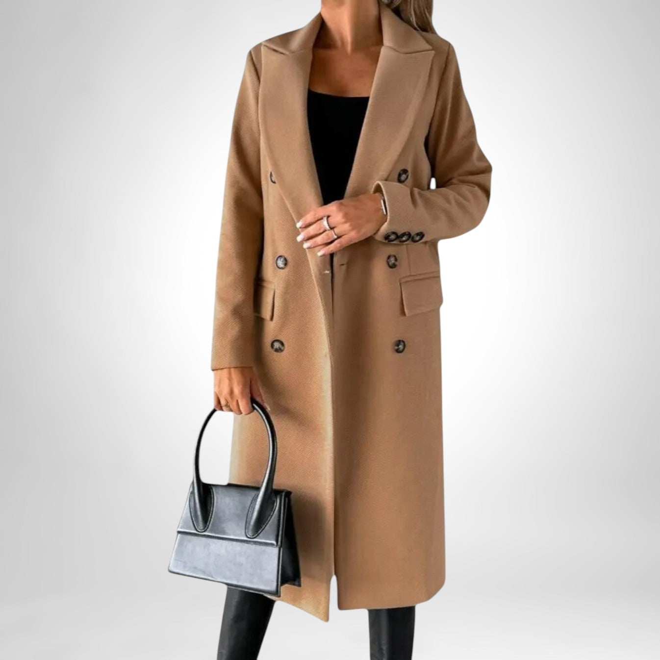 Desiree™ | Long coat with double buttons