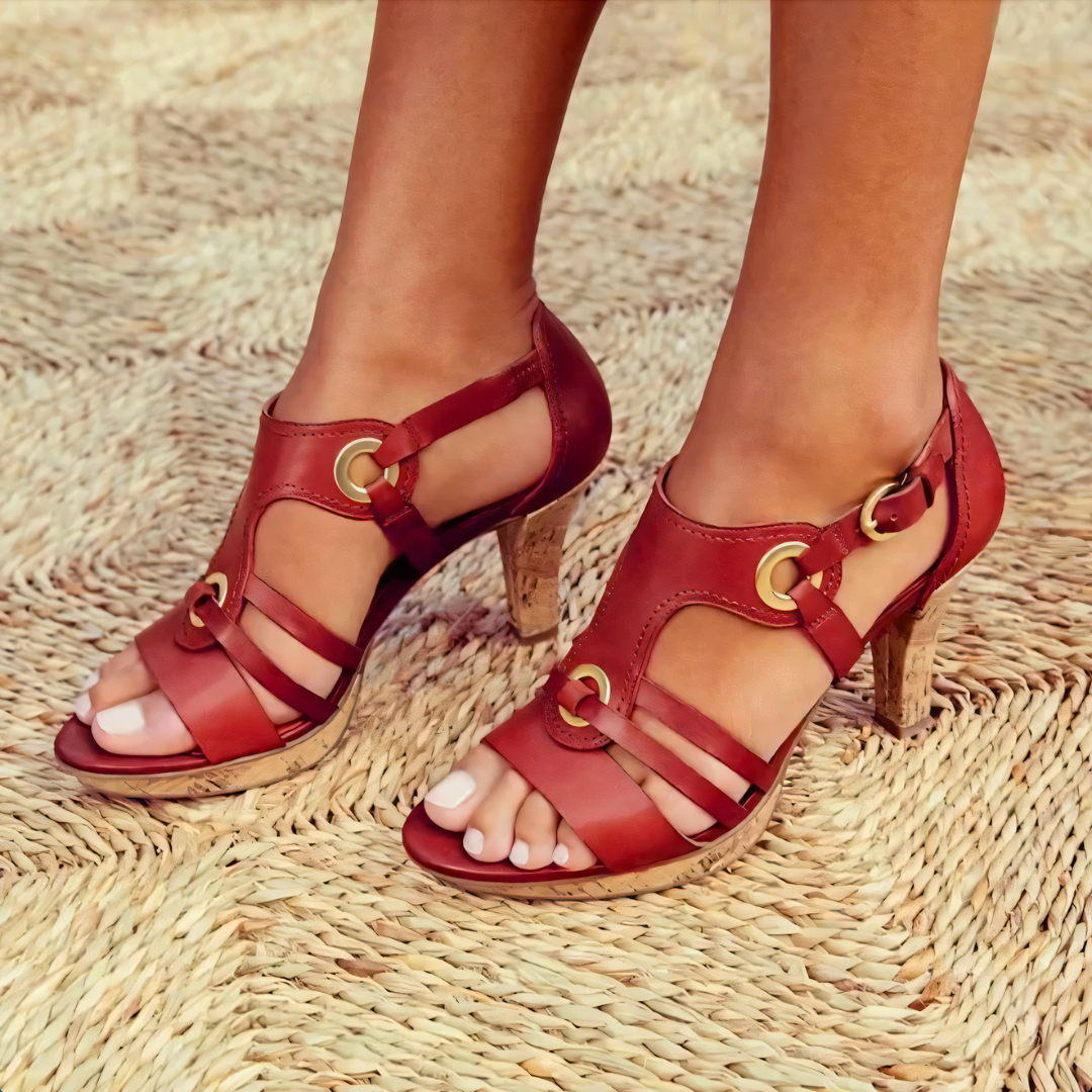 LARA | CHIC LEATHER STRAPPED HEELS