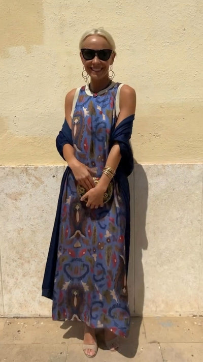 Artemisa | Elegant long dress with matching shawl