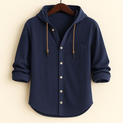 CARTER & HAYES™ | LUXURY SHIRT IN SOFT COTTON WITH HOOD