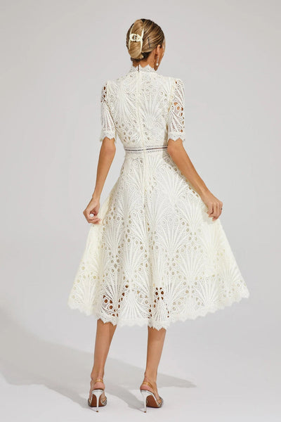 TINA | ELEGANT FLOWER EMBROIDERED DRESS