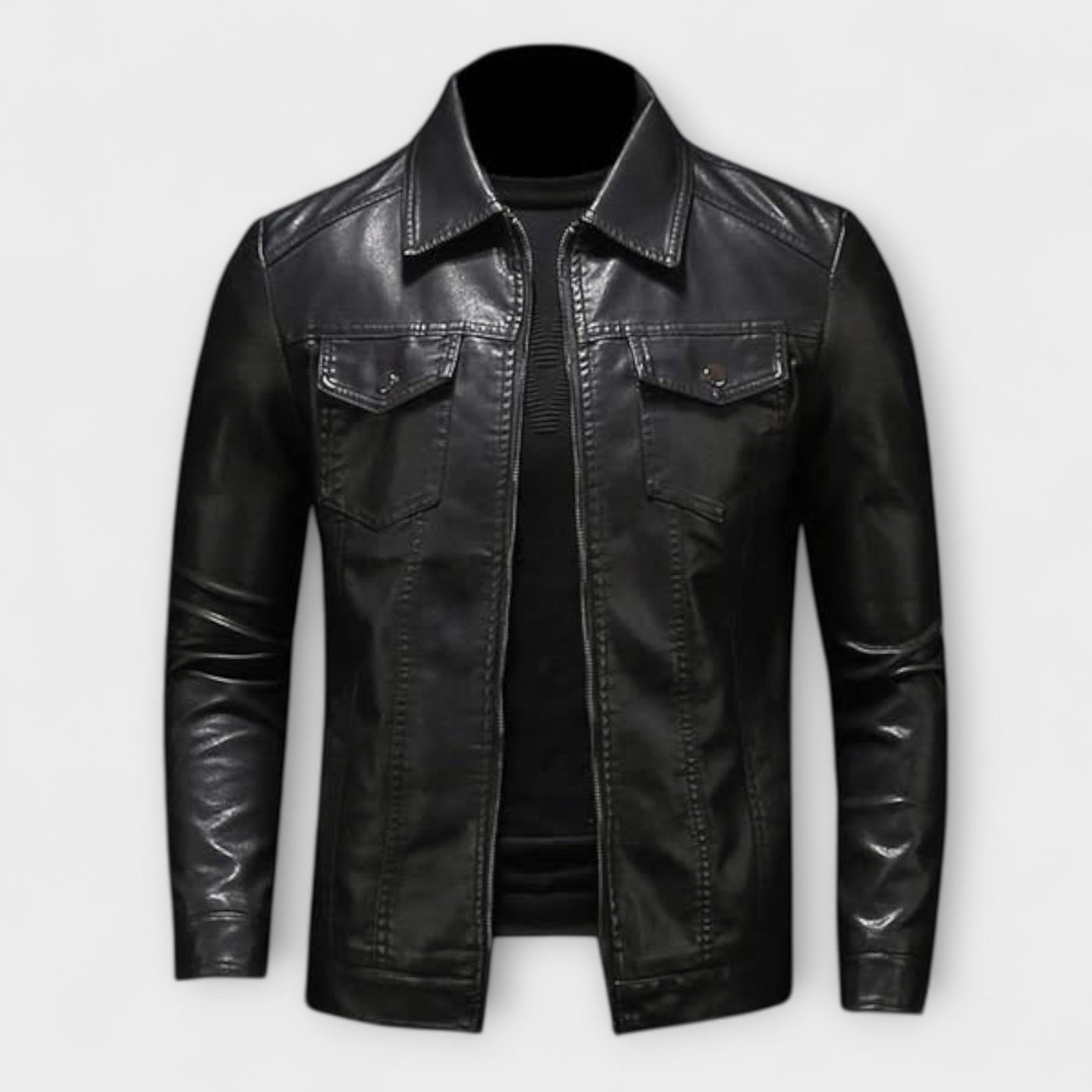 LUCAS | Chic Synthetic Leather Jacket