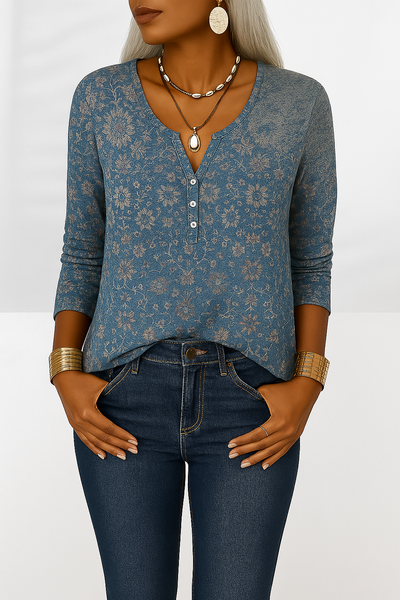 FLEXIA | LONG SLEEVED FLORAL BLOUSE