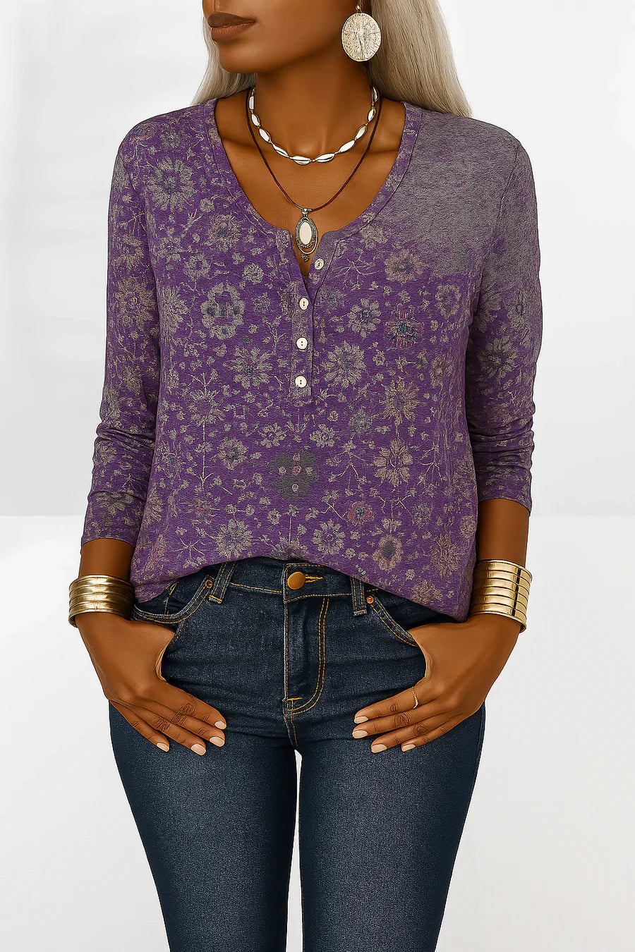 FLEXIA | LONG SLEEVED FLORAL BLOUSE