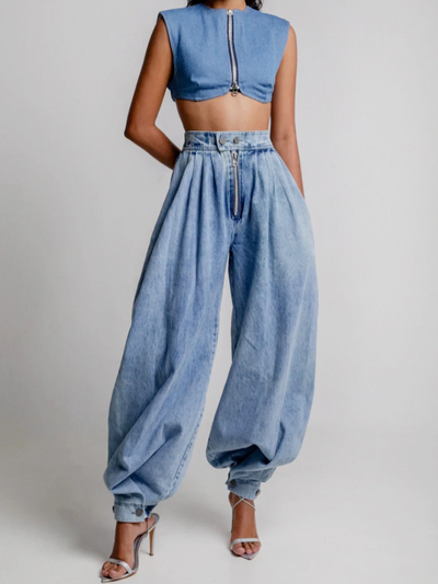 Trina | Chic High Waist Balloon Jeans