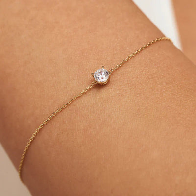 Moissanite Stone Bracelet Cléa | Gold