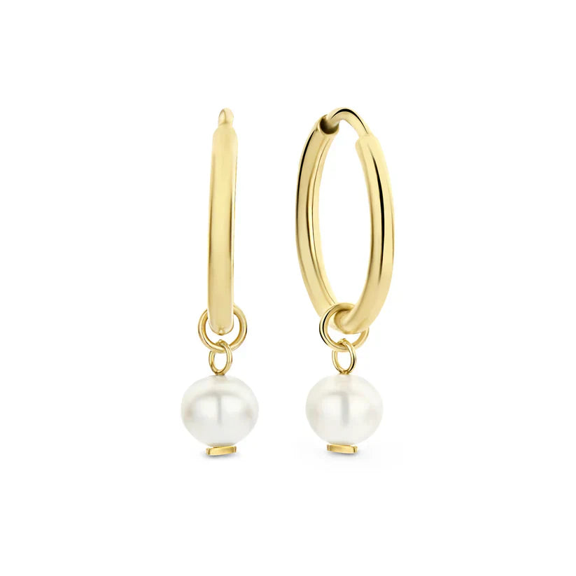 Hoop earrings with crystals | Gold