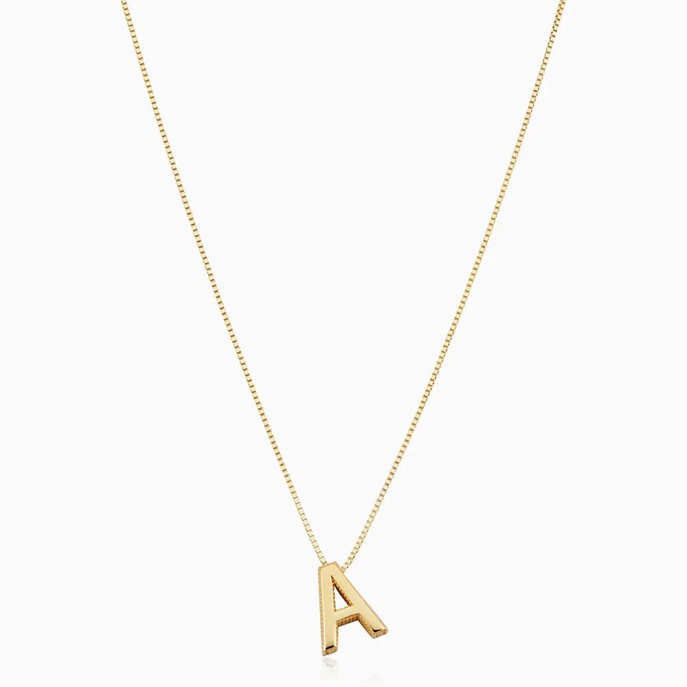 Necklace with initial and love letter | Gold