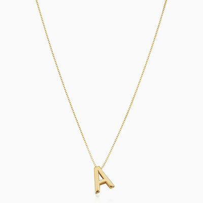 Necklace with initial and love letter | Gold