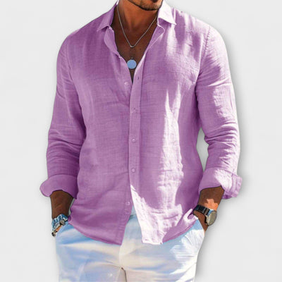 Luca | Stylish Long-Sleeve Cotton-Linen Shirt
