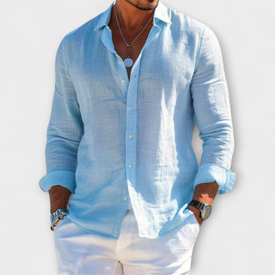 Luca | Stylish Long-Sleeve Cotton-Linen Shirt