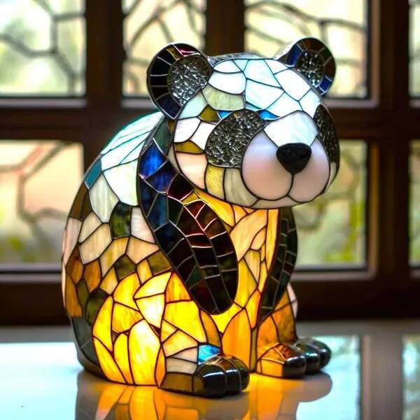 Loustic – Magic panda lamp in colored glass