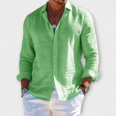 Luca | Stylish Long-Sleeve Cotton-Linen Shirt
