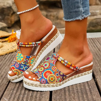 ARLENE | COLORFUL WEDGE SANDALS