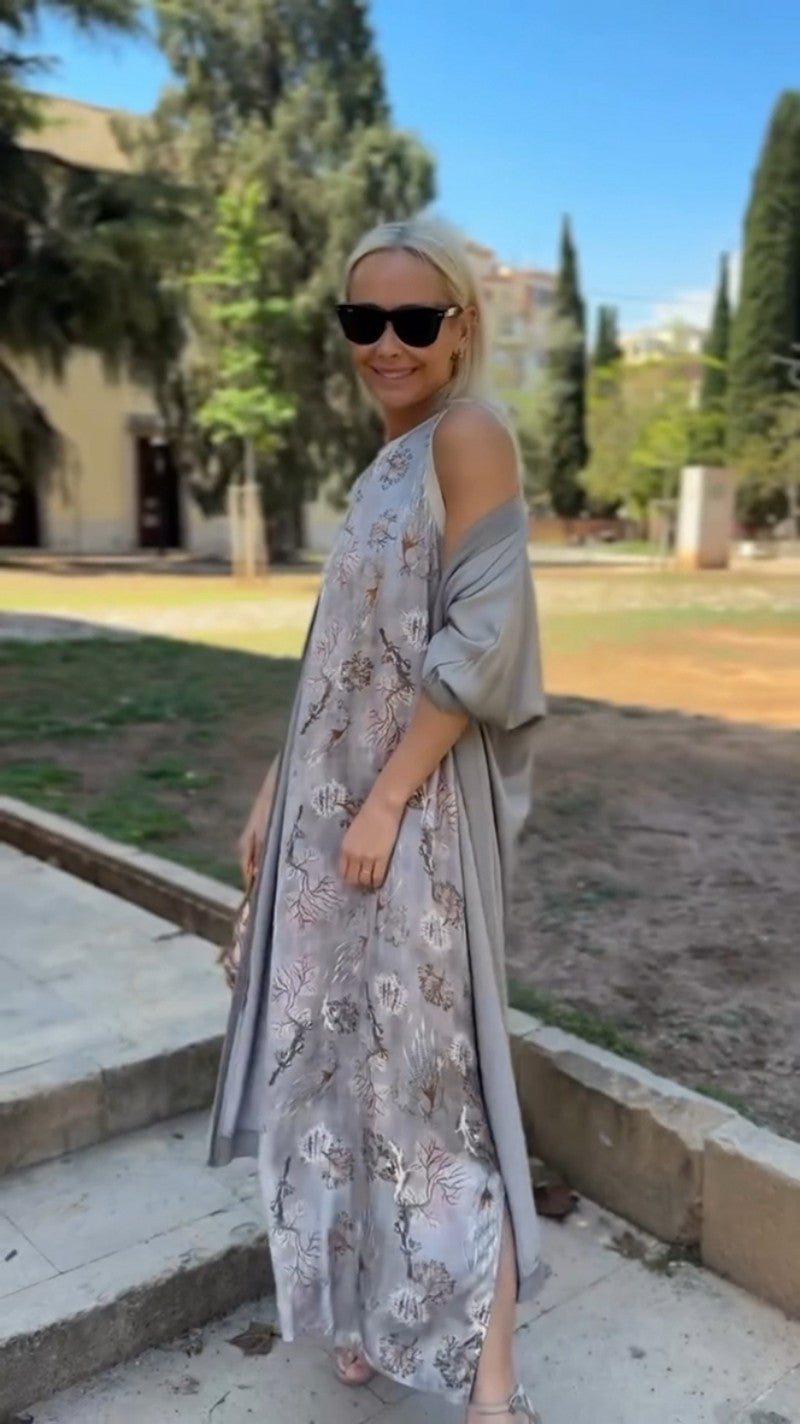 Leticia | Elegant Long Dress with Matching Shawl