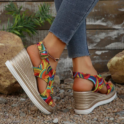 ARLENE | COLORFUL WEDGE SANDALS