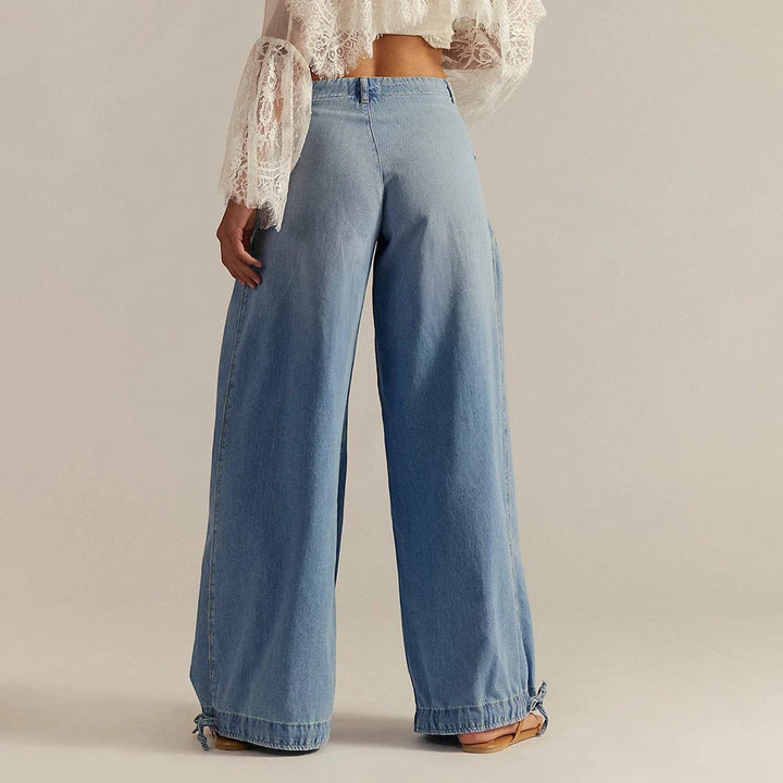 Women's Baggy High Waisted Jeans with Cuffed