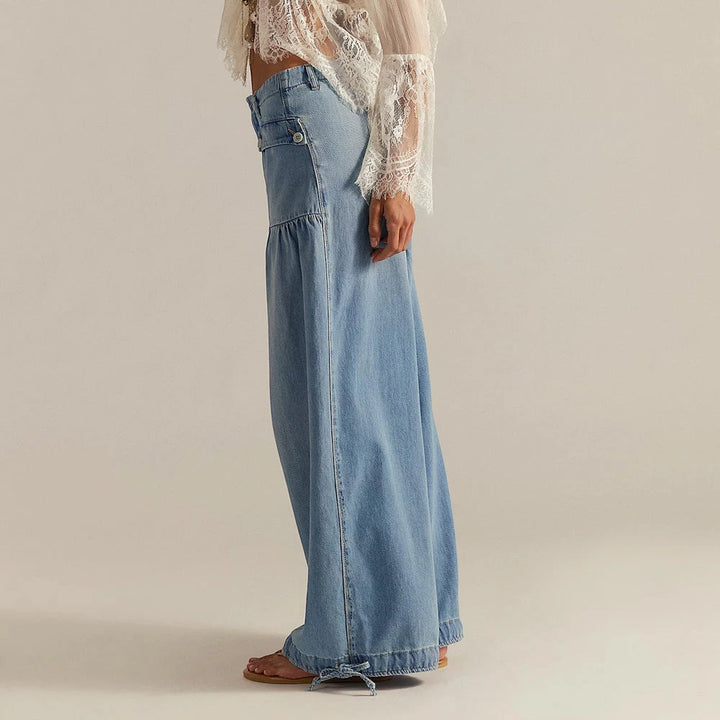 Women's Baggy High Waisted Jeans with Cuffed