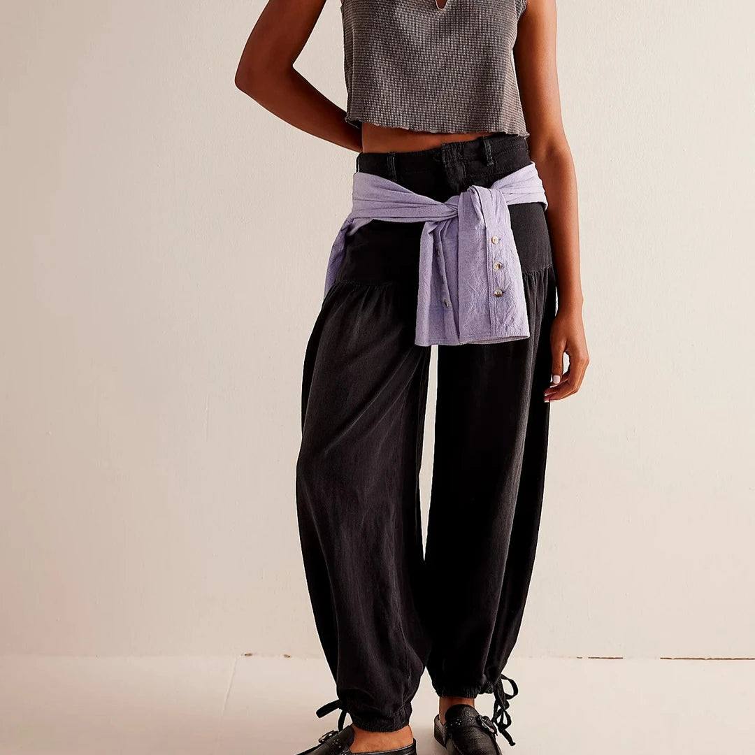 Women's Baggy High Waisted Jeans with Cuffed