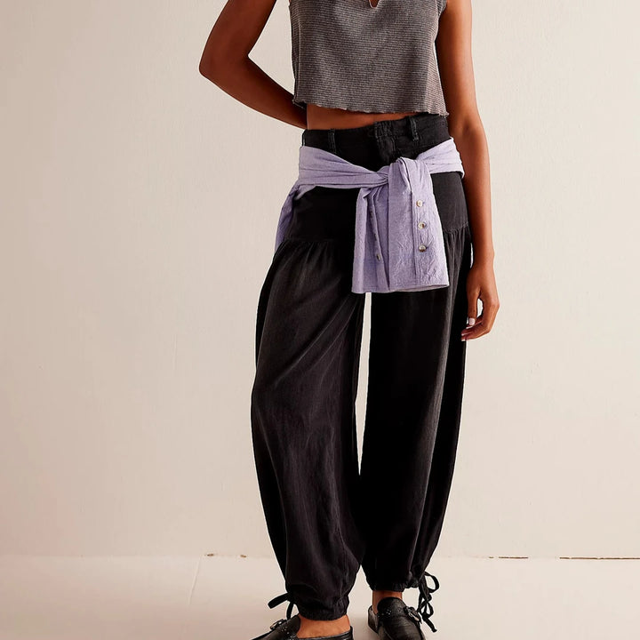 Women's Baggy High Waisted Jeans with Cuffed