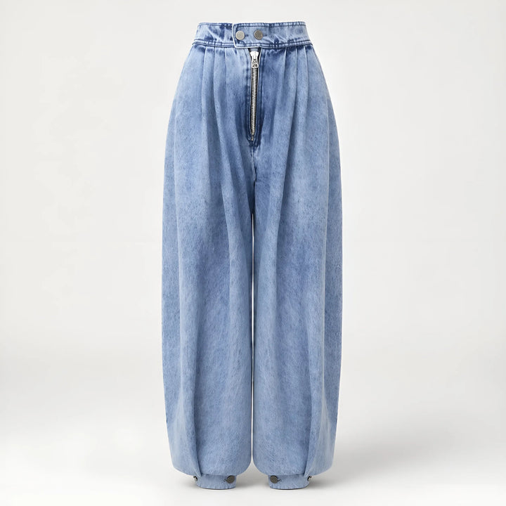 Women's Baggy High Waisted Jeans with Elastic Waist