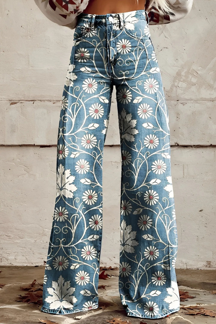 Women's Baggy Wide Leg Jeans with High Rise