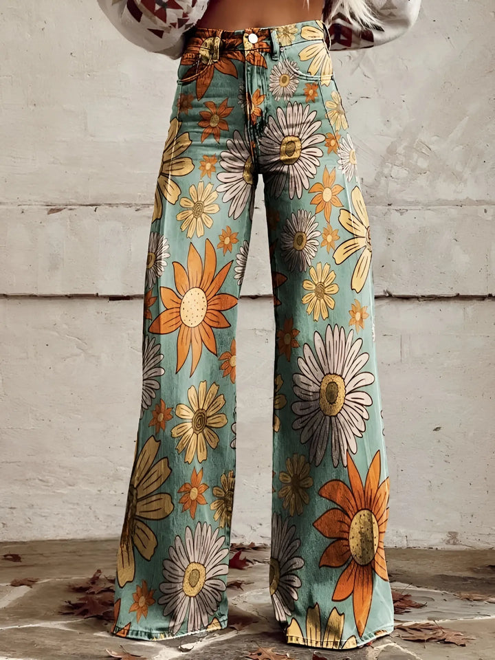 Women's Baggy Wide Leg Jeans with High Rise
