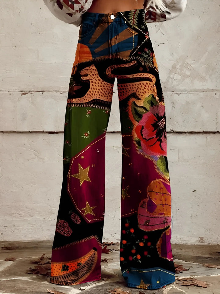 Women's Baggy Wide Leg Jeans with High Rise