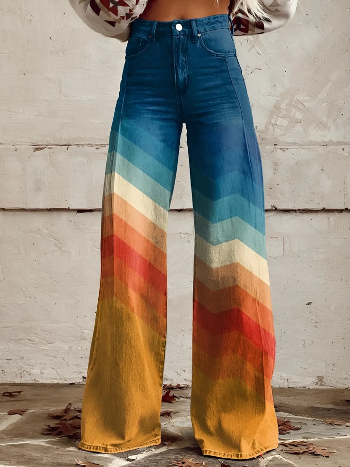 Women's Baggy Wide Leg Jeans with High Rise