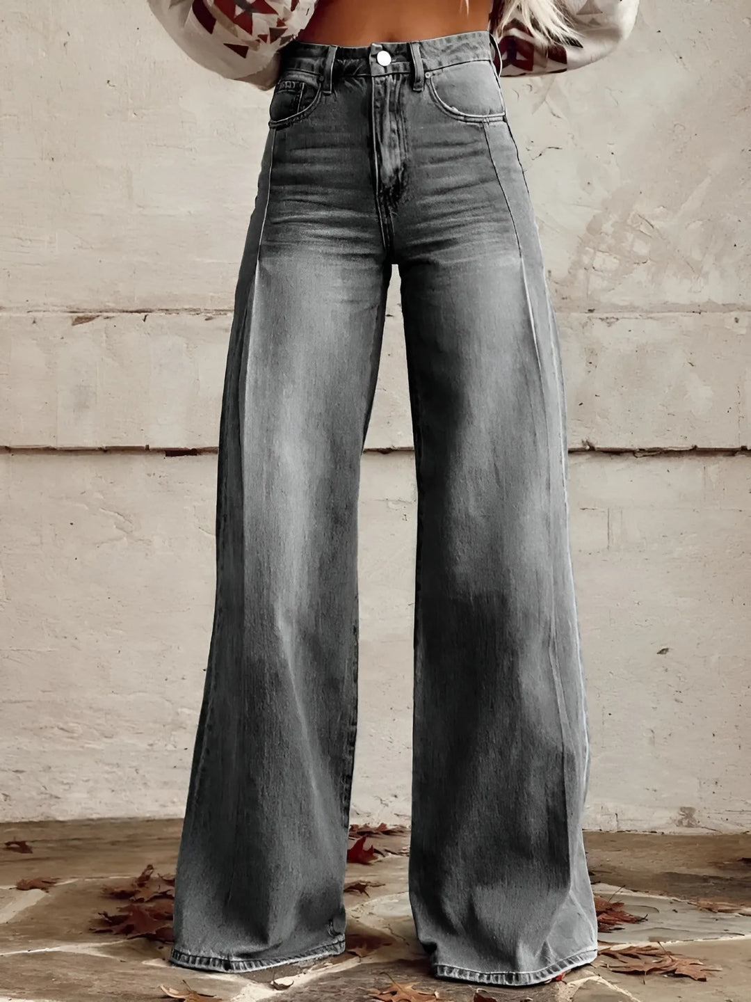 Women's Baggy Wide Leg Jeans with High Rise