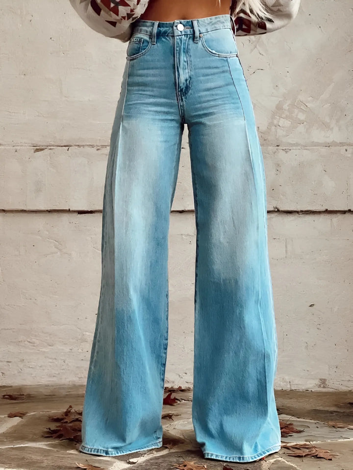 Women's Baggy Wide Leg Jeans with High Rise