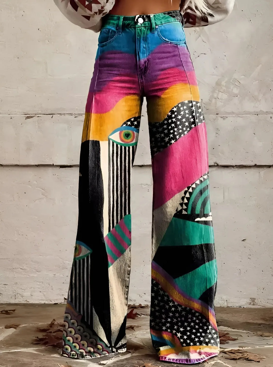 Women's Baggy Wide Leg Jeans with High Rise