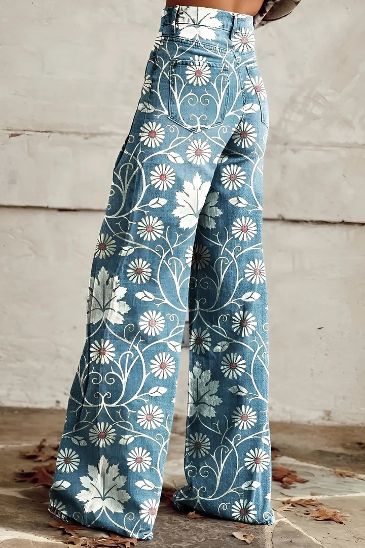 Women's Baggy Wide Leg Jeans with High Rise